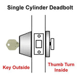 Black Finish Single Cylinder Deadbolt