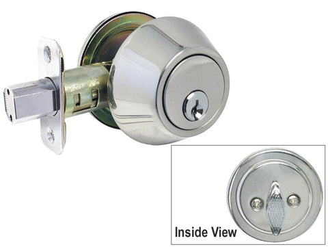 Polished Chrome Single Cylinder Deadbolt