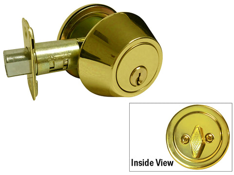 Polished Brass Single Cylinder Deadbolt