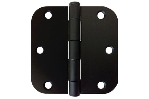 Black 3 1/2" Door Hinges 5/8 Round Corner Radius