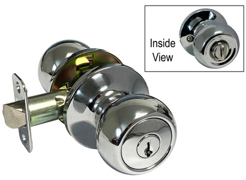 Polished Chrome Entry Handle Round Knob - Style 5765CR