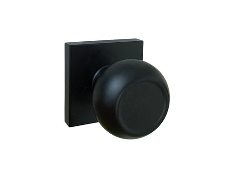 Black Finish Dummy Handle Round Knob Square Plate - Style 5765-6085-NBL