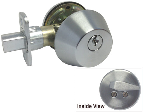 Commercial Satin Chrome Single Cylinder Deadbolt