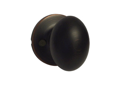 Dark Oil Rubbed Bronze Dummy Handle Oval Egg Shaped Knob - Style 6093DBR