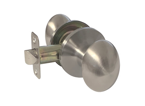 Satin Nickel Passage Handle Oval Egg Shaped Knob - Style 6093DC