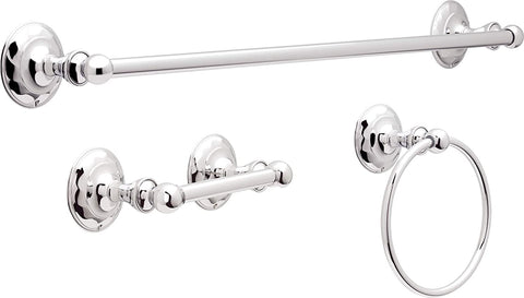 Delta PRI63-PC Pirouette 3 Pieces Bath Hardware Polished Chrome with 24" Towel Bar