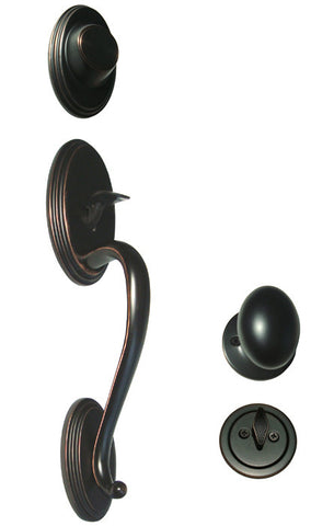 Dark Oil Rubbed Bronze Front Door Entry Handle Set Dummy - Style 6093DBR