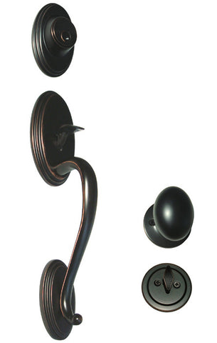 Dark Oil Rubbed Bronze Front Door Entry Handle Set For Thick Door - Style 6093DBR