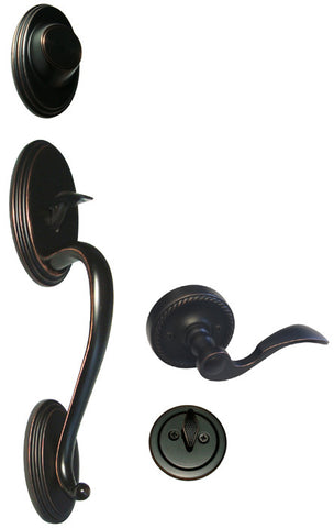 Dark Oil Rubbed Bronze Front Door Entry Handle Set Dummy - Style 6300DBR