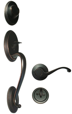 Dark Oil Rubbed Bronze Front Door Entry Handle Set Dummy - Style 835DBR