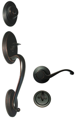 Dark Oil Rubbed Bronze Front Door Entry Handle Set For Thick Door - Style 835DBR