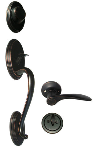 Dark Oil Rubbed Bronze Front Door Entry Handle Set Dummy For Thick Door - Style 836DBR