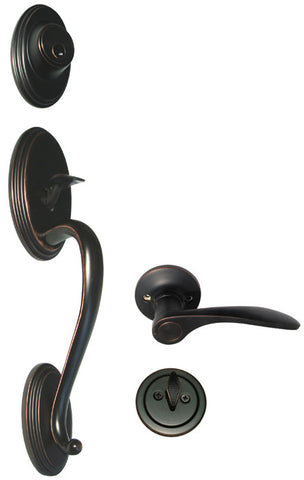 Dark Oil Rubbed Bronze Front Door Entry Handle Set For Thick Door - Style 836DBR