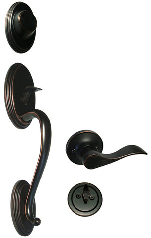 Dark Oil Rubbed Bronze Front Door Entry Handle Set Dummy - Style 838DBR