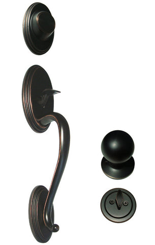 Dark Oil Rubbed Bronze Front Door Entry Handle Set Dummy - Style 5765DBR