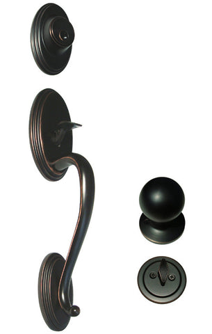 Dark Oil Rubbed Bronze Front Door Entry Handle Set - Style 5765DBR