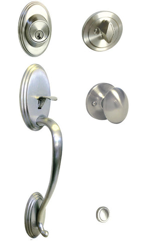 Satin Nickel Front Door Handle Set - Style 6093DC