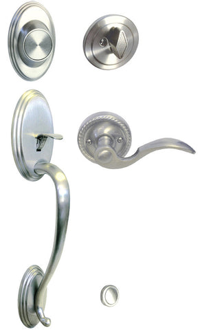 Satin Nickel Front Door Handle Set Dummy - Style 6300DC