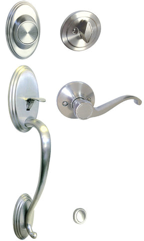 Satin Nickel Front Door Handle Set Dummy - Style 835DC