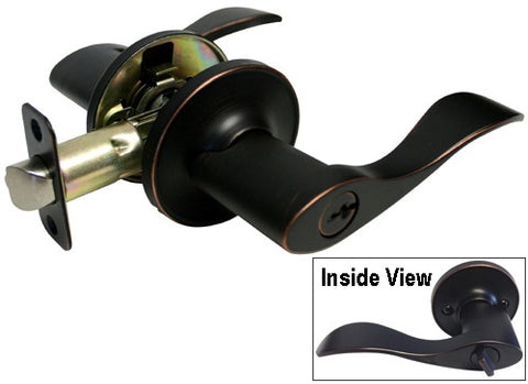 Dark Oil Rubbed Bronze Entry Handle Lever - Style 838DBR