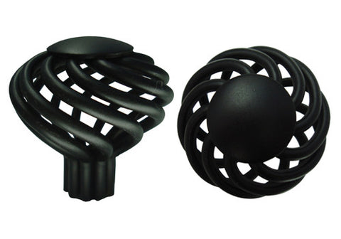 Black Cabinet Drawer 1-3/8" Bird Cage Round Knob 1318 35MM