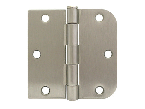 Satin Nickel 3 1/2" Door Hinge Square Corner x 5/8" Radius US15