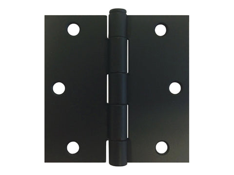 Black 3 1/2" Door Hinges Square Corner