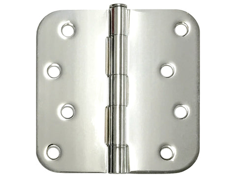 Polished Chrome 4" Door Hinges 5/8" Radius