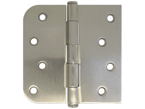 Satin Nickel 4" Door Hinge Square Corner x 5/8" Radius US15