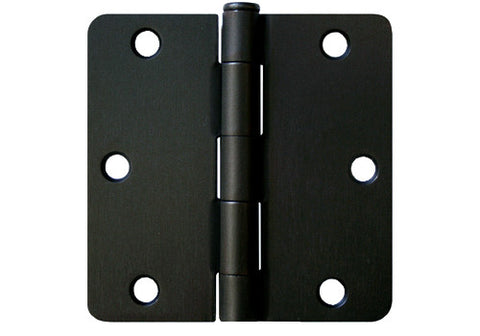 Black 3 1/2" Door Hinges 1/4" Radius