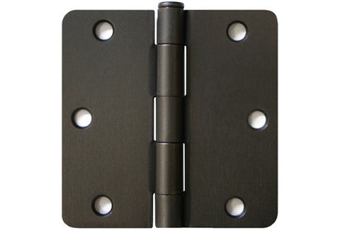 Oil Rubbed Bronze 3 1/2" Door Hinges 1/4" Radius US10B