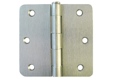 Satin Nickel 3 1/2" Door Hinge 1/4" Radius US15