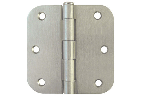 Satin Nickel 3 1/2" Door Hinges 5/8" Radius US15