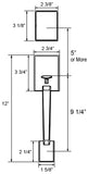 Dark Oil Rubbed Bronze Front Door Round Knobs Square Plate Handle Dummy Set - Style 5765-6085-DBR