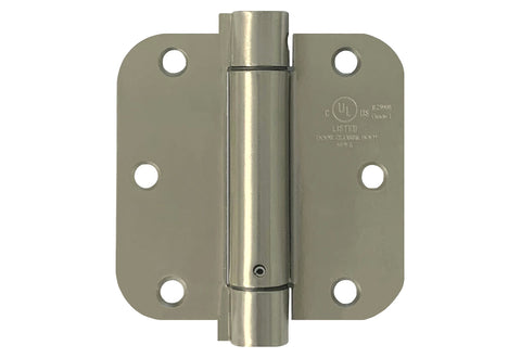 Heavy Duty Satin Nickel 3 1/2" Self-Closing Spring Door Hinges with 5/8" Radius Corner US15