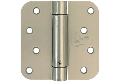 Heavy Duty Satin Nickel 4" Self-Closing Spring Door Hinges with 5/8" Radius Corner US15