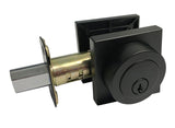 Black door lock mechanism on a white background