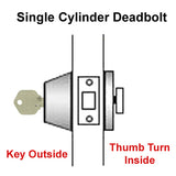 Satin Nickel Finish Single Cylinder Deadbolt