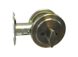 Brass door handle on a white background
