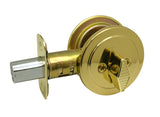 Gold door handle on a white background