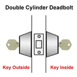 Satin Nickel Double Cylinder Deadbolt Keyed on Both Side