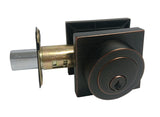 Bronze door handle lock on a white background