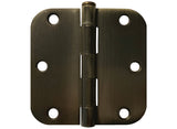 Antique Brass 3 1/2" Door Hinges 5/8" Radius