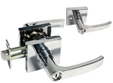 Polished chrome square privacy lever lock