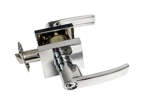 Polished Chrome Square base lever keyed