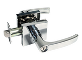 Polished chrome square privacy lever lock