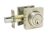 Satin nickel square single deadbolt