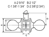 Diagram measurment for 6093 Oval KNob