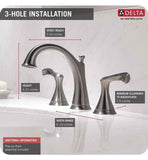 Delta 35939LF-SS Carlisle 6 3/8" Double Handle Widespread Bathroom Faucet