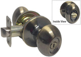 Antique Brass Privacy Handle Oval Egg Shaped Knob - Style 6093AB